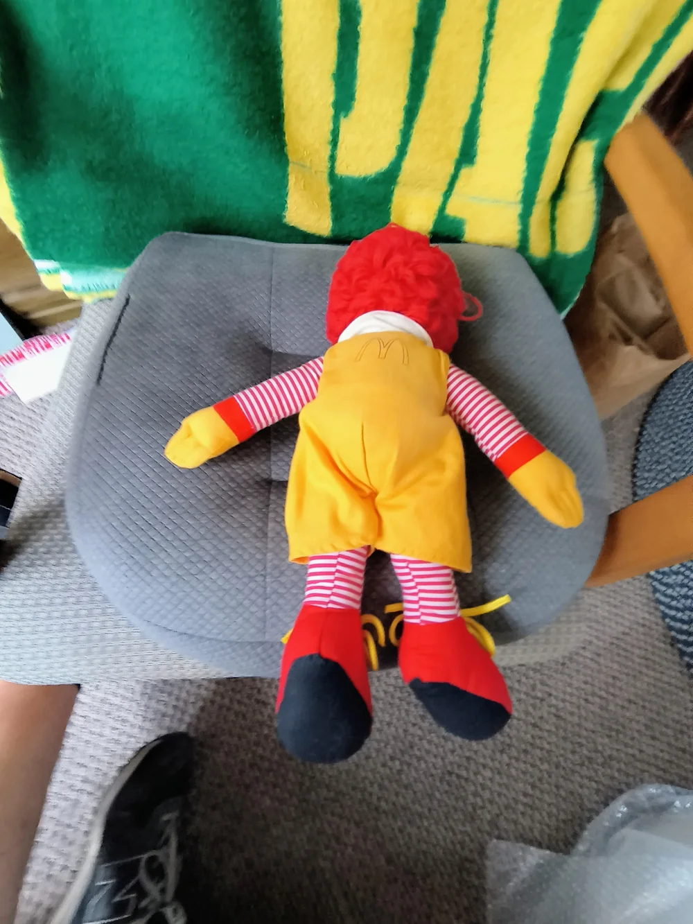 McDonald’s Ronald McDonald Plush Doll - Red Hair, Yellow Outfit Porcelain Head